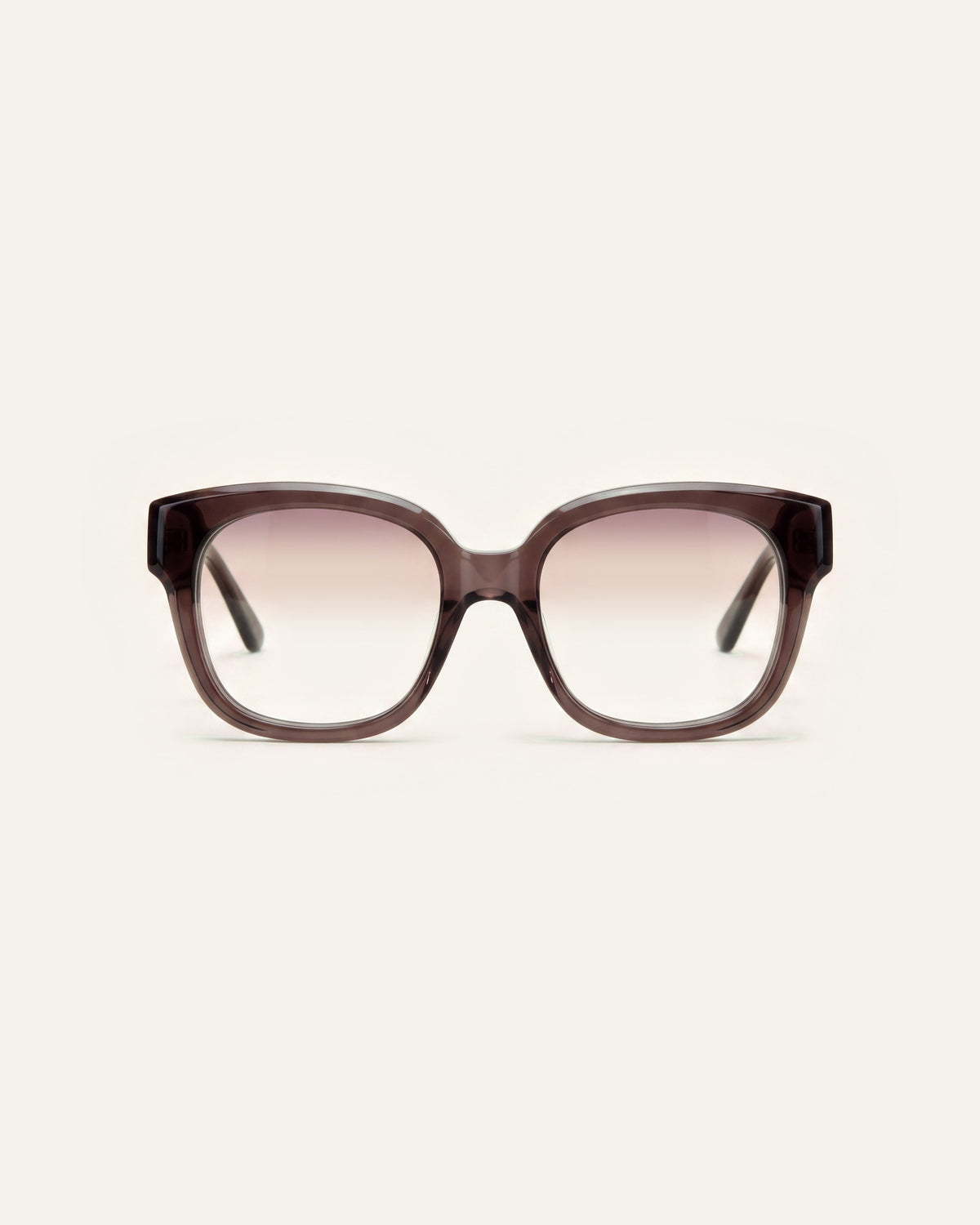 Chloe in dark brown, front, Heather lenses